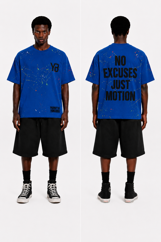 Blue Yungboss splatter tee