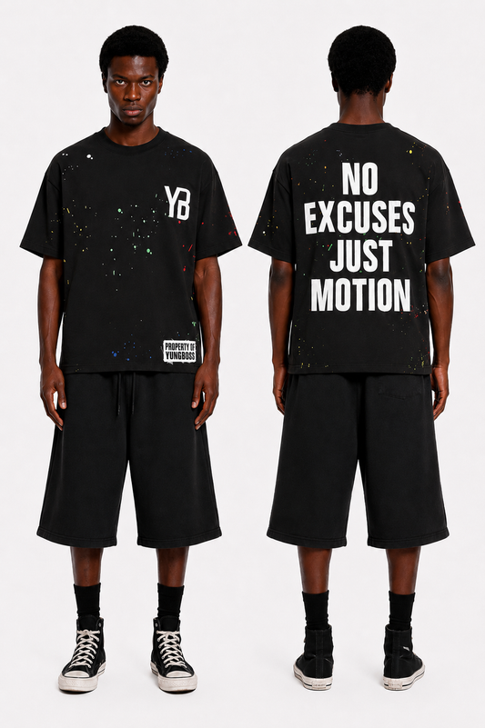 Black Yungboss splatter tee