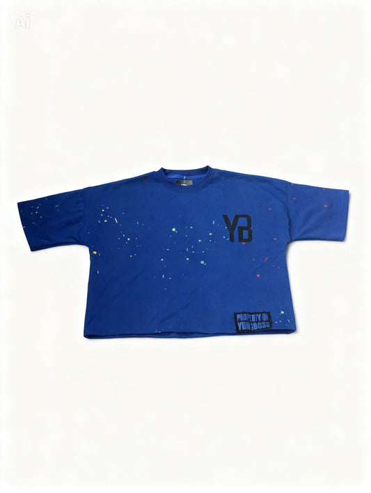 Blue Yungboss splatter tee